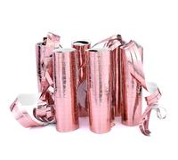 6 serpentinas metálicas de color oro rosado, cinta de satén, decoración para fiestas, cumpleaños