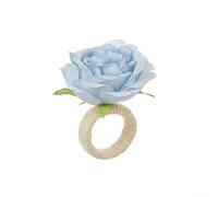 6 servilleteros de flores diseñados para dar un elegante toque floral a bodas y varias ocasiones especiales con construcción funcional (azul poco profundo)