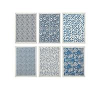 6 Sheets 6 Styles Paper Ceramic Decals Pottery Ceramics Clay Transfer Paper Underglaze Flower Paper Blue and White Porcelain Style Mixed Shapes 53x38x