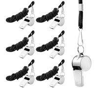 6 Silbato, Silbato Arbitro Profesional de Acero Onoxidable con cordón Fuerte Silbato Supervivencia para Entrenadores Árbitros Futbol Baloncesto Rugby