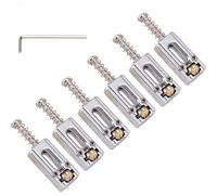 6 sillines de puente de rodillo para guitarra, accesorios con llave y tornillos para guitarra eléctrica Fender Strat Stratocaster Tele Telecaster ST/TL (cromo)