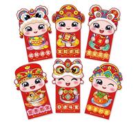 6 sobres chinos de enrojecimiento del año de la serpiente, bolsillo para billetes, sobre de enrojecimiento, festival de, bolsillo decorativo para dinero de la suerte, Hong Bao