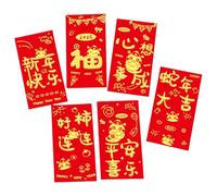 6 sobres de enrojecimiento para el festival tradicional de primavera 2025, paquetes de dinero del año de serpiente, papel de aluminio dorado Hongbao para Año Nuevo, sobres chinos tradicionales