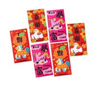 6 sobres rojos para dinero del Año del Caballo 2026 de la suerte, bolsa de papel para la celebración del Año Nuevo chino, paquete rojo