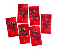 6 sobres rojos para dinero del Año del Caballo 2026 de la suerte, bolsa de papel para la celebración del Año Nuevo chino, paquete rojo