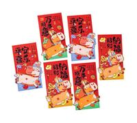 6 sobres rojos para dinero del Año del Caballo 2026 de la suerte, bolsa de papel para la celebración del Año Nuevo chino, paquete rojo