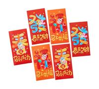 6 sobres rojos para dinero del Año del Caballo 2026 de la suerte, bolsa de papel para la celebración del Año Nuevo chino, paquete rojo