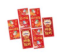 6 sobres rojos para dinero del Año del Caballo 2026 de la suerte, bolsa de papel para la celebración del Año Nuevo chino, paquete rojo