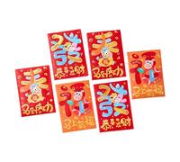 6 sobres rojos para dinero del Año del Caballo 2026 de la suerte, bolsa de papel para la celebración del Año Nuevo chino, paquete rojo