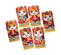 6 sobres rojos para dinero del Año del Caballo 2026 de la suerte, bolsa de papel para la celebración del Año Nuevo chino, paquete rojo