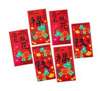 6 sobres rojos para dinero del Año del Caballo 2026 de la suerte, bolsa de papel para la celebración del Año Nuevo chino, paquete rojo