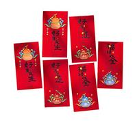 6 sobres rojos para dinero del Año del Caballo 2026 de la suerte, bolsa de papel para la celebración del Año Nuevo chino, paquete rojo