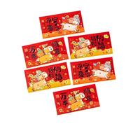 6 sobres rojos para dinero del Año del Caballo 2026 de la suerte, bolsa de papel para la celebración del Año Nuevo chino, paquete rojo