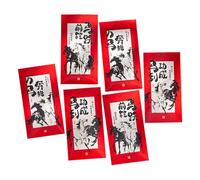6 sobres rojos para dinero del Año del Caballo 2026 de la suerte, bolsa de papel para la celebración del Año Nuevo chino, paquete rojo