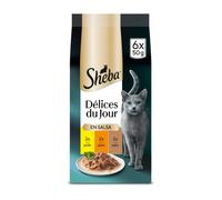 6 sobres x 50 g Sheba Délices du Jour en Salsa de pollo, pavo y pato alimento húmedo para gatos