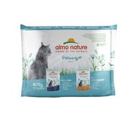 Almo Nature Functional Urinary Help - Comida Húmeda para Gatos Adultos Sabor Pescado y Pollo - Soporte para el Bienestar del Tracto Urinario - 6 Bolsitas de 70g