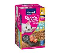6 sobres x 85 g Vitakraft Poésie Delice plus Pollo y Salmón Tarrina en Salsa para gatos