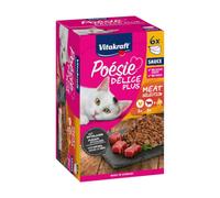 6 sobres x 85 g Vitakraft Poésie Délice Plus Selección de Carnes tarrina para gatos