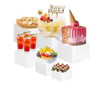 6 Soporte de Pastelería Decorativos, Soporte Exhibición de Alimentos, Elevadores de Buffet, Elevadores de Alimentos para Mesa, Mesa Dulce Accesorios para Bodas Fiestas Eventos Rosquillas Pastelito