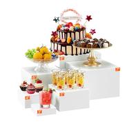6 Soporte de Pastelería Decorativos, Soporte Exhibición de Alimentos, Elevadores de Buffet, Elevadores de Alimentos para Mesa, Mesa Dulce Accesorios para Bodas Fiestas Eventos Rosquillas Pastelito