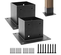 6 soportes de base de poste de 4x4 pulgadas, tamaño interior de 3.6x3.6 pulgadas, base de anclaje de brida de acero inoxidable, para barandilla de cubierta, soportes de pérgola valla