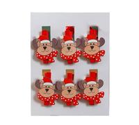 6 soportes para tarjetas de fotos de Papá Noel de madera festiva para añadir un toque navideño a casa u oficina