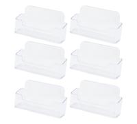 6 soportes para tarjetas de visita, soporte para tarjetas de visita, soporte de plástico para tarjetas de visita, soporte transparente para tarjetas de visita, adecuado para escritorio, mostrador