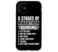6 Stages of Marathon Run Funny Runner Humor Carcasa para iPhone 11