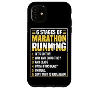6 Stages of Marathon Run Funny Runner Humor Carcasa para iPhone 11