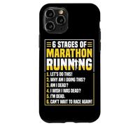 6 Stages of Marathon Run Funny Runner Humor Carcasa para iPhone 11 Pro