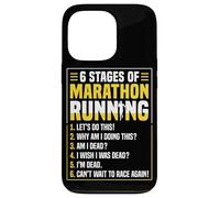 6 Stages of Marathon Run Funny Runner Humor Carcasa para iPhone 13 Pro