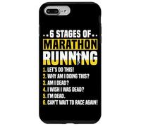 6 Stages of Marathon Run Funny Runner Humor Carcasa para iPhone 7 Plus/8 Plus