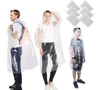 6 Stück Regenponcho Damen Herren Kinder Durchsichtig Wasserdicht Regenponcho Festival Einweg Regenschutz Regencape (3 Erwachsene + 3 Kinder)