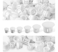 6 Tamaños Tapones Plástico Orificios, 5 mm, 6 mm, 10 mm, 13 mm, 16 mm, 19 mm Tapones para Orificios Tornillos Cubiertas Plástico para Muebles Surtido Tapones Bloqueo Tubos (200 Piezas, Blanco)
