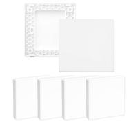 6 tapas ciegas para enchufe - Placa de pared ciega de 8,6 × 8,6 cm de plástico resistente, sin tornillos, cubierta blanca para enchufes no utilizados o interruptores de luz