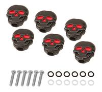 6 tapas de afinación de guitarra Yootones con forma de calavera compatible con guitarra folk, eléctrica y acústica (negro)