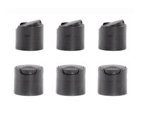 6 tapas de botella de champú, tapas de loción de disco negro, cubierta de botella de hombro plano, tapa de repuesto de plástico negro para champú y loción acondicionador (18/410)