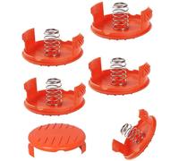 6 tapas de carrete para desbrozadora YZ compatibles con tapas de carrete de repuesto Black & Decker con resorte para desbrozadora AFS
