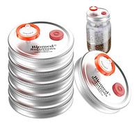 6 tapas de cultivo líquido de hongos de boca ancha para cultivo de granos con filtro de jeringa PTFE de 0,2 micras y puertos de inyección autorreparables de 20 mm para micología de crecimiento de