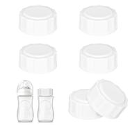 6 tapones de botella de viaje para botellas de cristal Philips Avent, tapas anticólicos con anillo de sellado, tapas para biberones, accesorios para viajes y almacenamiento (5 cm, blanco)