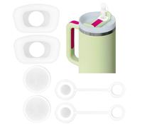 6 tapones de silicona a prueba de derrames, accesorios antipolvo para Stanley Cup 2.0, kit de sellado a prueba de fugas, 2 tapas de popote, 2 tapones cuadrados