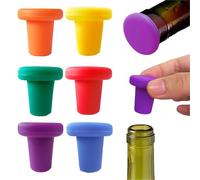6 tapones de silicona para botellas de vino, reutilizables, para cerveza, zumo y botellas de cristal