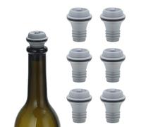 6 tapones para botellas de vino, tapón de vino, tapones de vino para botellas de vino, tapones de vino, a prueba de fugas, conserva el sabor y la frescura del vino (color: gris)