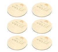 6 Tarjetas de Hitos de Madera, Tarjetas Fotográficas de Hitos Mensuales de Crecimiento del bebé con Letrero de Hola Mundo para Fotos de Bebés e Hitos del Primer Año