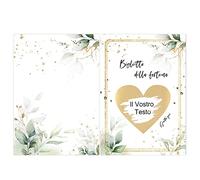 6*Tarjetas de Rascar en Italiano + 6*Sobres Kraft + 6*Adhesivos Rasca Corazón Dorado, Tarjetas Felicitación Biglietto della fortuna, Regalo Anuncio Embarazo Testigo Boda Mensaje Sorpresa (En Blanco)