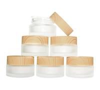 6 tarros de cristal esmerilado, 20 ml, botes de crema para rellenar, tarros vacíos de vidrio mate, recipientes de cosméticos de viaje para cosméticos, bálsamos labiales, lociones, cremas