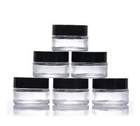 6 tarros de cristal vacíos de 20 ml con tapa de rosca e inserciones blancas, botes de cosméticos de viaje para cosméticos, polvos, lociones, cremas