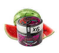 6 Tarros de Piedras Granuladas 150g para Cachimba-Sustituto del Tabaco Sin Nicotina, Con Sabor de Fruit Fair (Algodón de Azúcar, Sandía, Mango y Arándanos), Ref:223