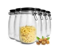 6 Tarros Frascos 1,4L Con Tapa . Tarros Tarro Del Almacenaje Envase de Cristal