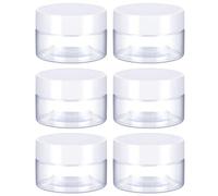 6 tarros redondos transparentes de boca ancha a prueba de fugas con tapas, tarros de viaje de maquillaje, tarros de cosméticos, tarros de muestra de limo para almacenamiento, productos de belleza,
